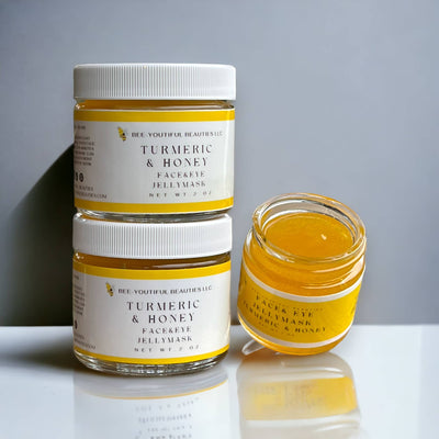 TURMERIC & HONEY JELLY FACE/UNDER EYE MASK: 1 oz Glass Jar
