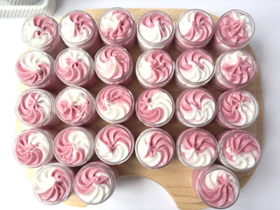 J Rose Foaming Sugar Scrub 2 oz Travel Size Bergamot & Rosebud