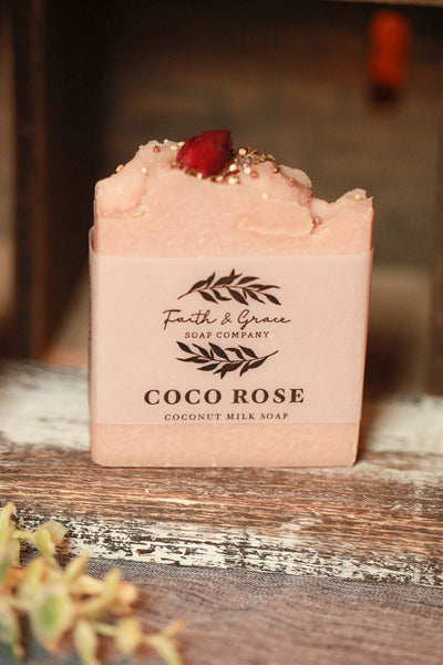 Coco Rose Coconut Milk Artisan Soap, Luxury Shea Butter Soap