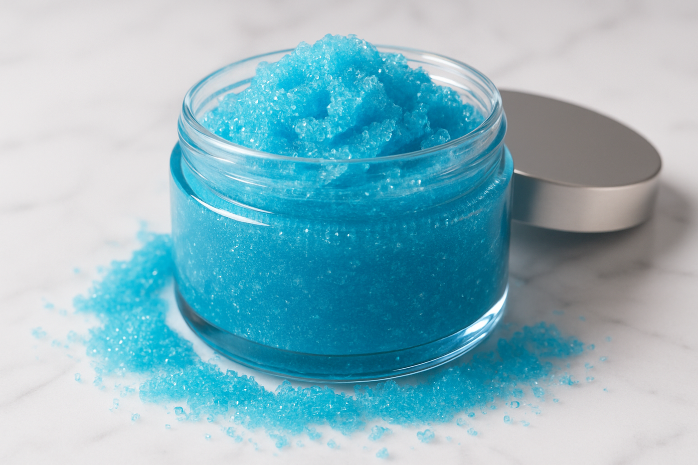 Blue sugar scrub