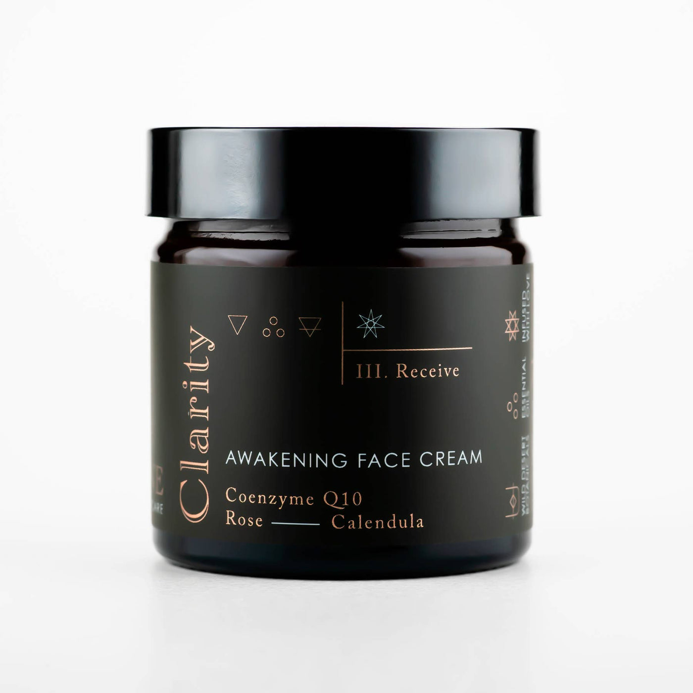 Good Medicine Beauty Lab awakening face cream in amber glass jar with black lid and minimalist black label