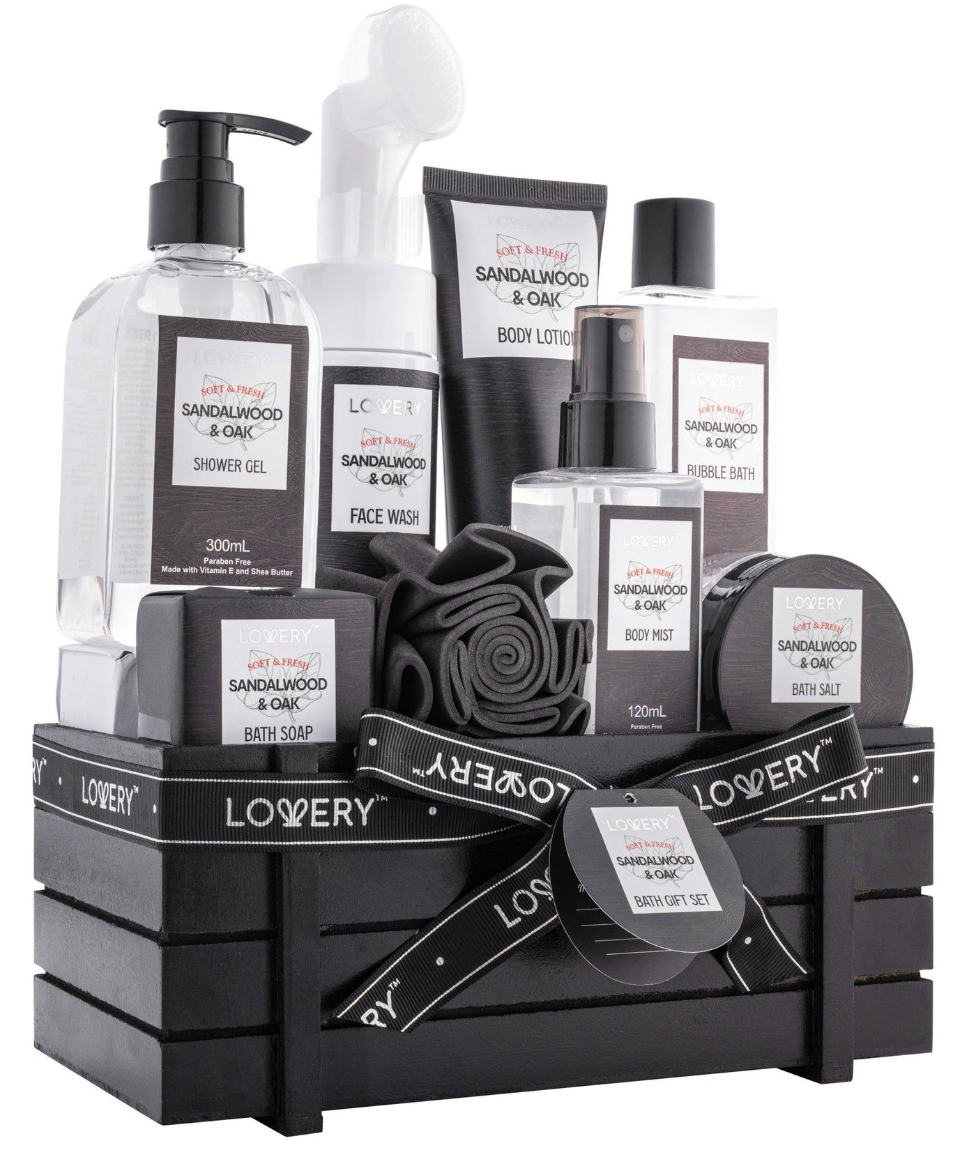 Luxury Spa Kit for Men, Sandalwood Oak Scented Bath Gift Set - JRose#