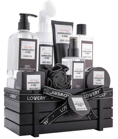 Luxury Spa Kit for Men, Sandalwood Oak Scented Bath Gift Set - JRose#