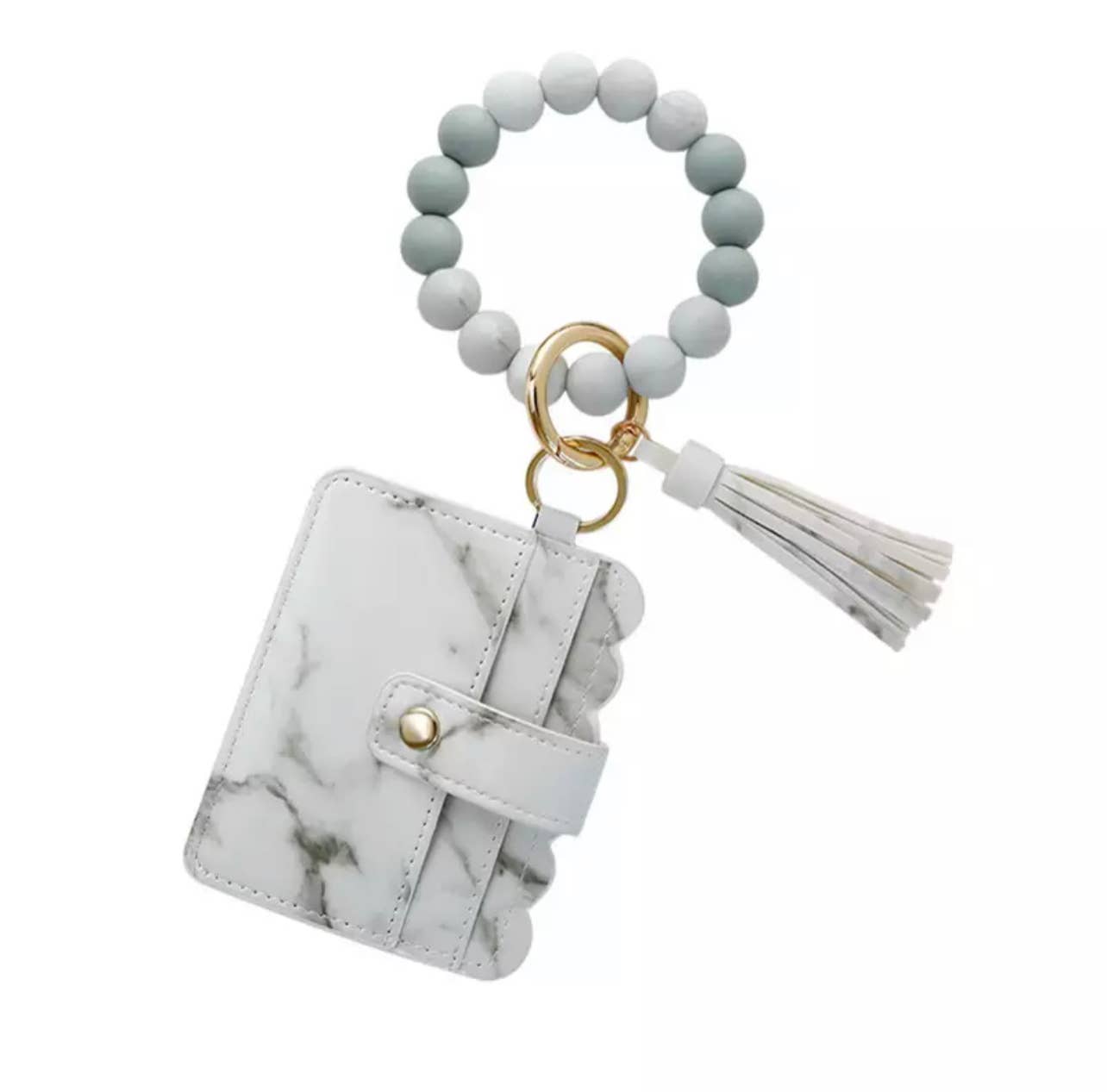 Wallet Wristlet Silicone Bead Tassel Keychains - JRose#