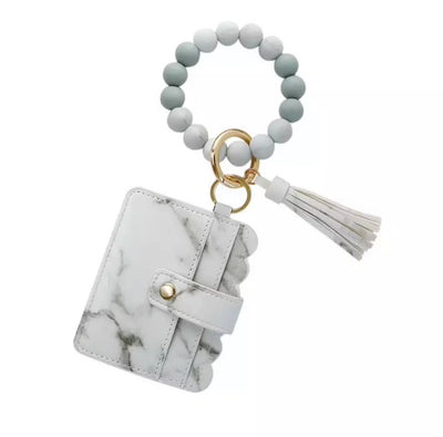 Wallet Wristlet Silicone Bead Tassel Keychains - JRose#
