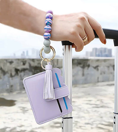 Wallet Wristlet Silicone Bead Tassel Keychains - JRose#