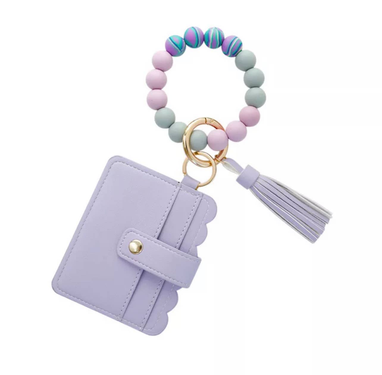 Wallet Wristlet Silicone Bead Tassel Keychains - JRose#
