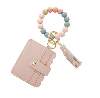 Wallet Wristlet Silicone Bead Tassel Keychains - JRose#