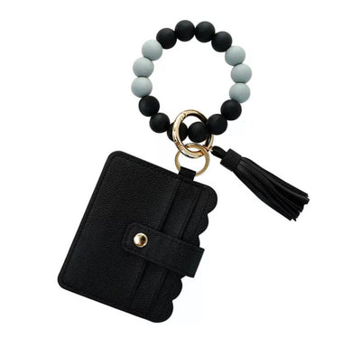 Wallet Wristlet Silicone Bead Tassel Keychains - JRose#
