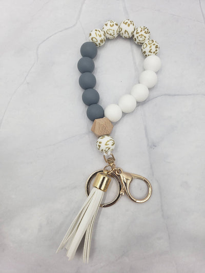 Wristlet Bangle Keyring Silicone Beaded: - JRose#