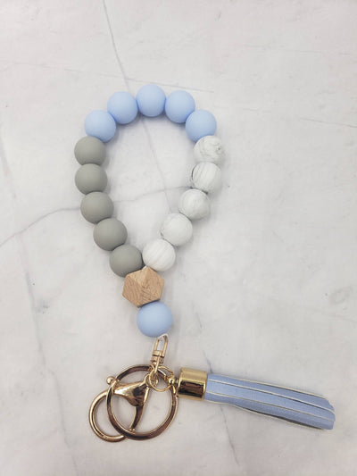 Wristlet Bangle Keyring Silicone Beaded: - JRose#